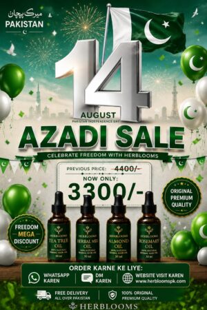 Azadi Sale (Herblooms Tea Tree  + Herbal Mix + Almond + Rosemary oil) Combo